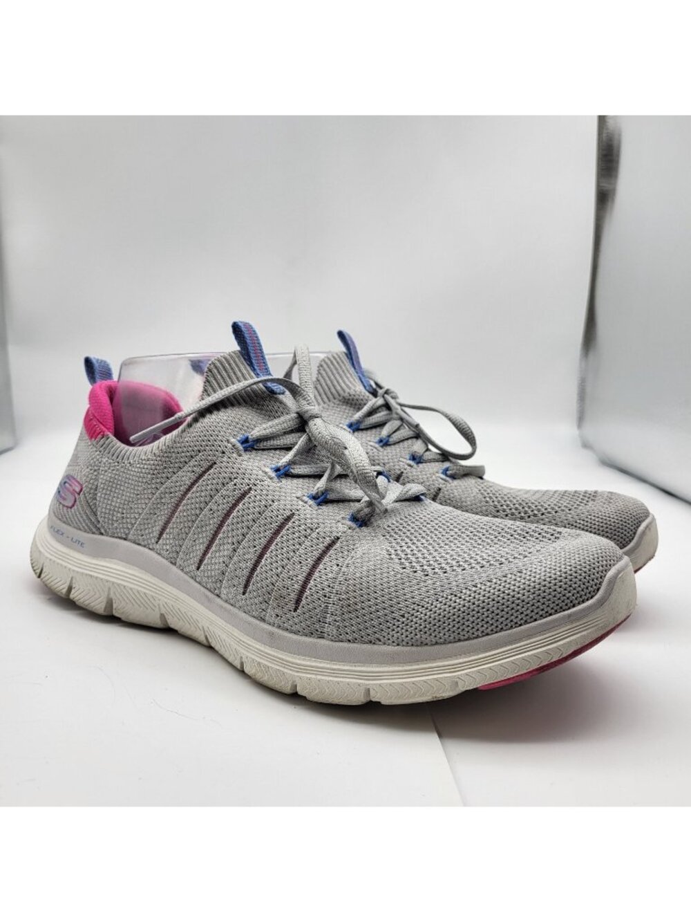Skechers Flex Appeal 4.0 Victory Lab Gray Pink Womens Size 11 Stretch Fit Shoes